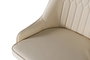 GINER Y COLOMER Lot de 4 Chaises Tapissées en Simili-Cuir Beige avec Structure en Acier Tubulaire Noir et Détail Doré - Design Moderne et Élégant